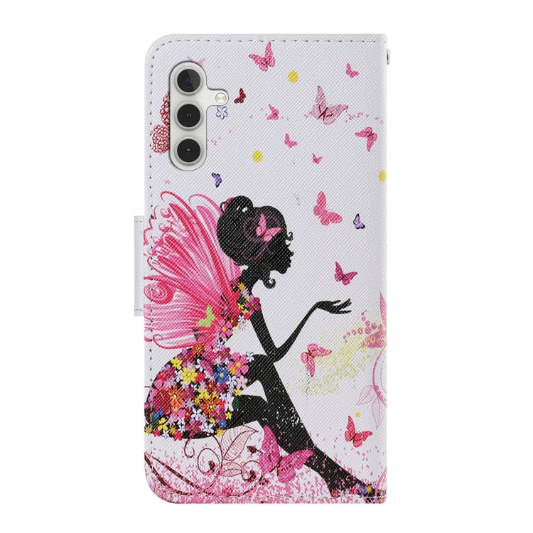 For Samsung Galaxy S25 5G Colored Drawing Pattern Leather Phone Case(Dancing Girl)