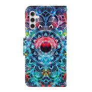 For Samsung Galaxy S25 5G Colored Drawing Pattern Leather Phone Case(Mandala)
