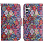 For Samsung Galaxy S25 5G Colored Drawing Pattern Leather Phone Case(Diamond Kaleidoscope)