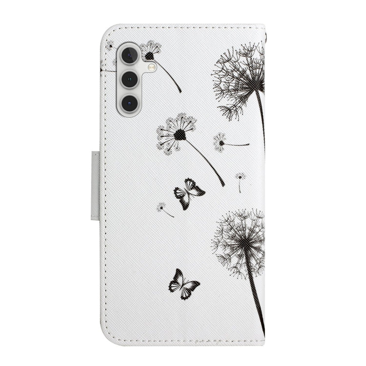 For Samsung Galaxy S25 5G Colored Drawing Pattern Leather Phone Case(Dandelion)