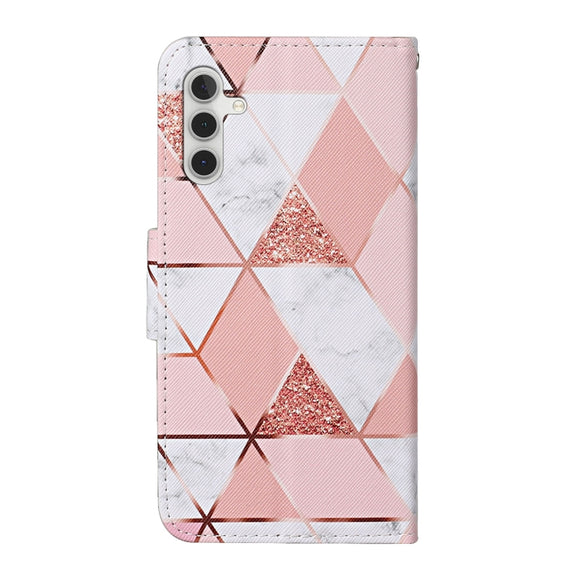 For Samsung Galaxy S25+ 5G Colored Drawing Pattern Leather Phone Case(Marble)