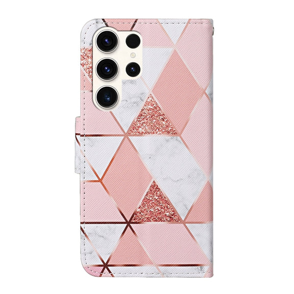 For Samsung Galaxy S25 Ultra 5G Colored Drawing Pattern Leather Phone Case(Marble)