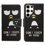 For Samsung Galaxy S25 Ultra 5G Colored Drawing Pattern Leather Phone Case(Penguin)