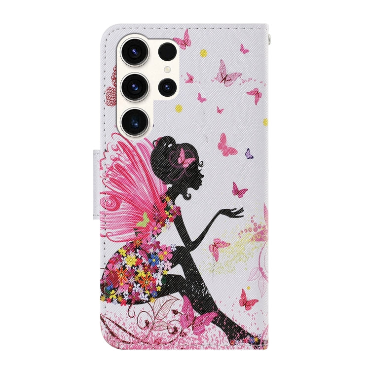For Samsung Galaxy S25 Ultra 5G Colored Drawing Pattern Leather Phone Case(Dancing Girl)