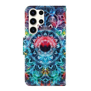 For Samsung Galaxy S25 Ultra 5G Colored Drawing Pattern Leather Phone Case(Mandala)
