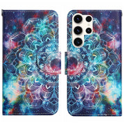 For Samsung Galaxy S25 Ultra 5G Colored Drawing Pattern Leather Phone Case(Star Mandala)