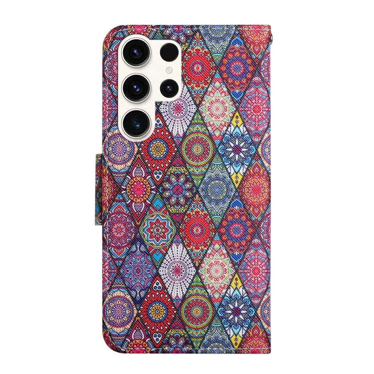 For Samsung Galaxy S25 Ultra 5G Colored Drawing Pattern Leather Phone Case(Diamond Kaleidoscope)