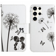 For Samsung Galaxy S25 Ultra 5G Colored Drawing Pattern Leather Phone Case(Dandelion)