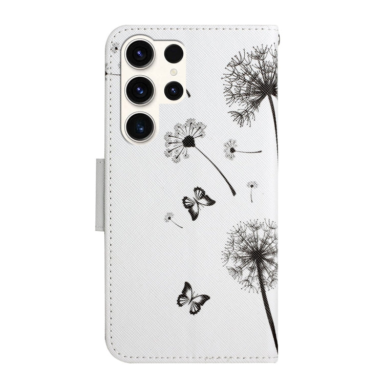 For Samsung Galaxy S25 Ultra 5G Colored Drawing Pattern Leather Phone Case(Dandelion)