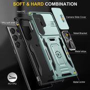 For Samsung Galaxy S25 Ultra 5G Armor PC Hybrid TPU Camera Shield Phone Case(Alpine Green)