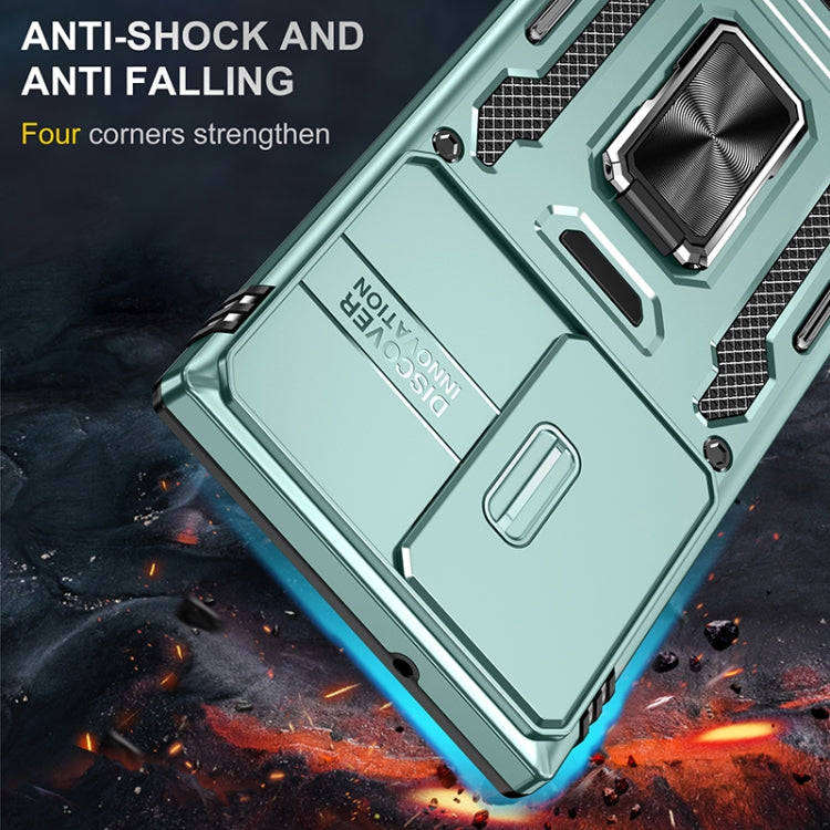 For Samsung Galaxy S25 Ultra 5G Armor PC Hybrid TPU Camera Shield Phone Case(Alpine Green)