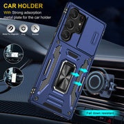 For Samsung Galaxy S25 Ultra 5G Armor PC Hybrid TPU Camera Shield Phone Case(Navy Blue)