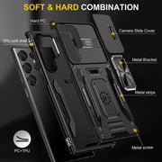 For Samsung Galaxy S25 Ultra 5G Armor PC Hybrid TPU Camera Shield Phone Case(Black)