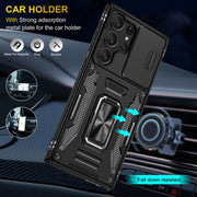 For Samsung Galaxy S25 Ultra 5G Armor PC Hybrid TPU Camera Shield Phone Case(Black)