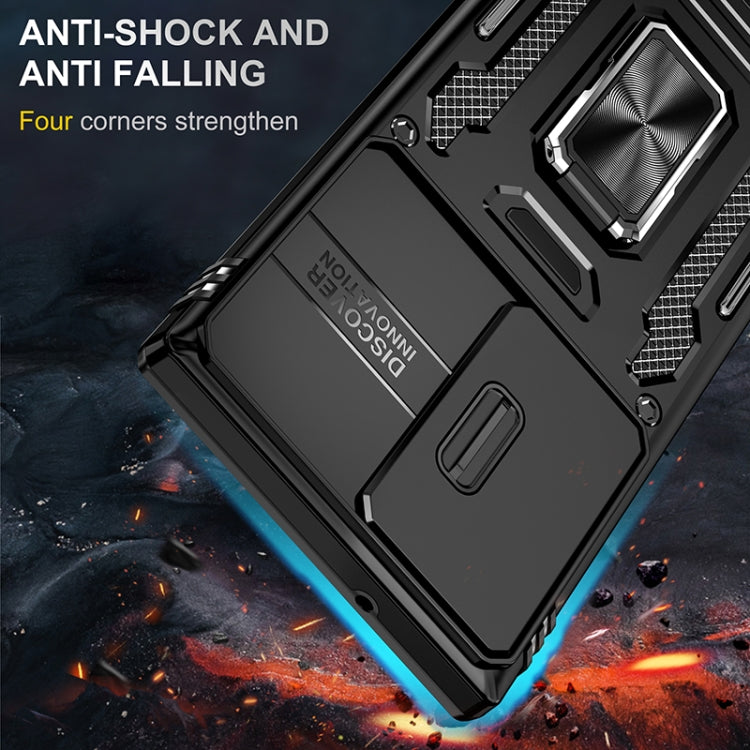 For Samsung Galaxy S25 Ultra 5G Armor PC Hybrid TPU Camera Shield Phone Case(Black)