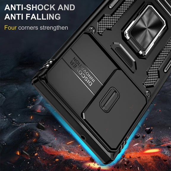 For Samsung Galaxy S25 Ultra 5G Armor PC Hybrid TPU Camera Shield Phone Case(Black)
