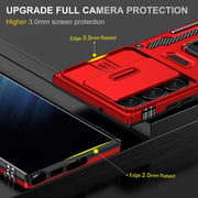 For Samsung Galaxy S25 Ultra 5G Armor PC Hybrid TPU Camera Shield Phone Case(Red)