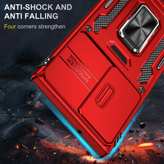 For Samsung Galaxy S25 Ultra 5G Armor PC Hybrid TPU Camera Shield Phone Case(Red)