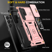 For Samsung Galaxy S25 Ultra 5G Armor PC Hybrid TPU Camera Shield Phone Case(Rose Gold)
