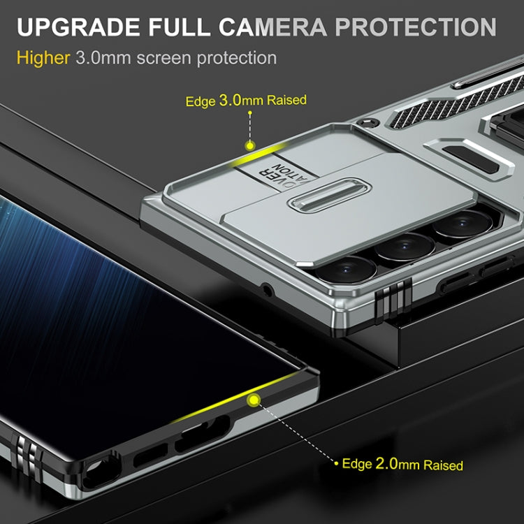 For Samsung Galaxy S25 Ultra 5G Armor PC Hybrid TPU Camera Shield Phone Case(Grey)
