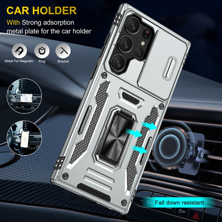 For Samsung Galaxy S25 Ultra 5G Armor PC Hybrid TPU Camera Shield Phone Case(Grey)