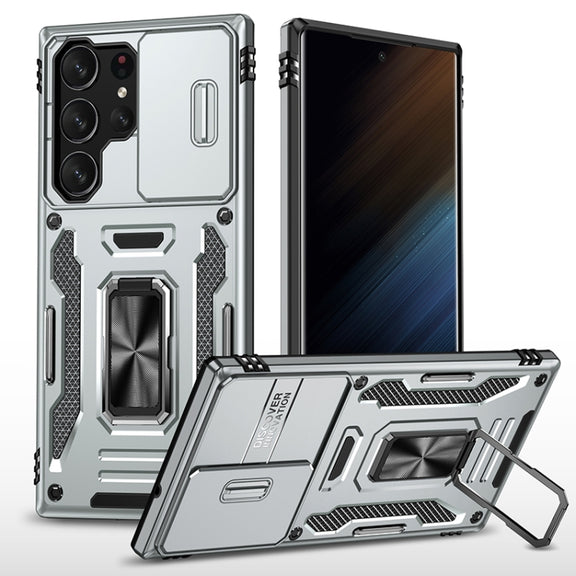 For Samsung Galaxy S25 Ultra 5G Armor PC Hybrid TPU Camera Shield Phone Case(Grey)