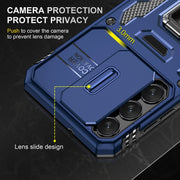 For Samsung Galaxy S25+ 5G Armor PC Hybrid TPU Camera Shield Phone Case(Navy Blue)