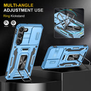 For Samsung Galaxy S25+ 5G Armor PC Hybrid TPU Camera Shield Phone Case(Light Blue)