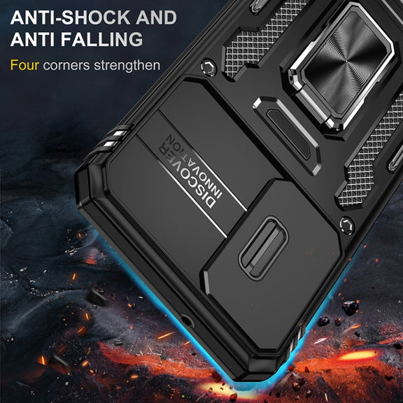 For Samsung Galaxy S25+ 5G Armor PC Hybrid TPU Camera Shield Phone Case(Black)