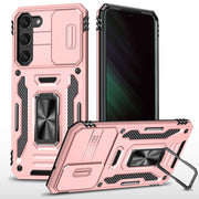 For Samsung Galaxy S25+ 5G Armor PC Hybrid TPU Camera Shield Phone Case(Rose Gold)