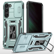 For Samsung Galaxy S25 5G Armor PC Hybrid TPU Camera Shield Phone Case(Alpine Green)