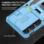 For Samsung Galaxy S25 5G Armor PC Hybrid TPU Camera Shield Phone Case(Light Blue)