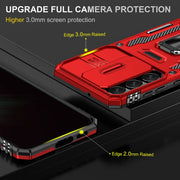 For Samsung Galaxy S25 5G Armor PC Hybrid TPU Camera Shield Phone Case(Red)