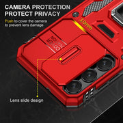 For Samsung Galaxy S25 5G Armor PC Hybrid TPU Camera Shield Phone Case(Red)