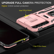 For Samsung Galaxy S25 5G Armor PC Hybrid TPU Camera Shield Phone Case(Rose Gold)