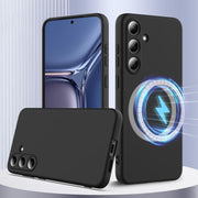 For Samsung Galaxy S25+ 5G Shockproof Silicone Magsafe Phone Case(Black)