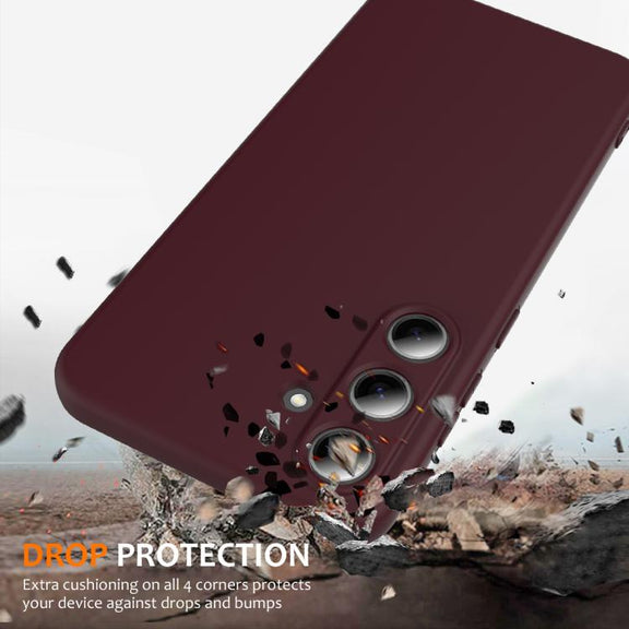 For Samsung Galaxy S25+ 5G Shockproof Silicone Magsafe Phone Case(Plum Color)