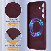 For Samsung Galaxy S25+ 5G Shockproof Silicone Magsafe Phone Case(Plum Color)