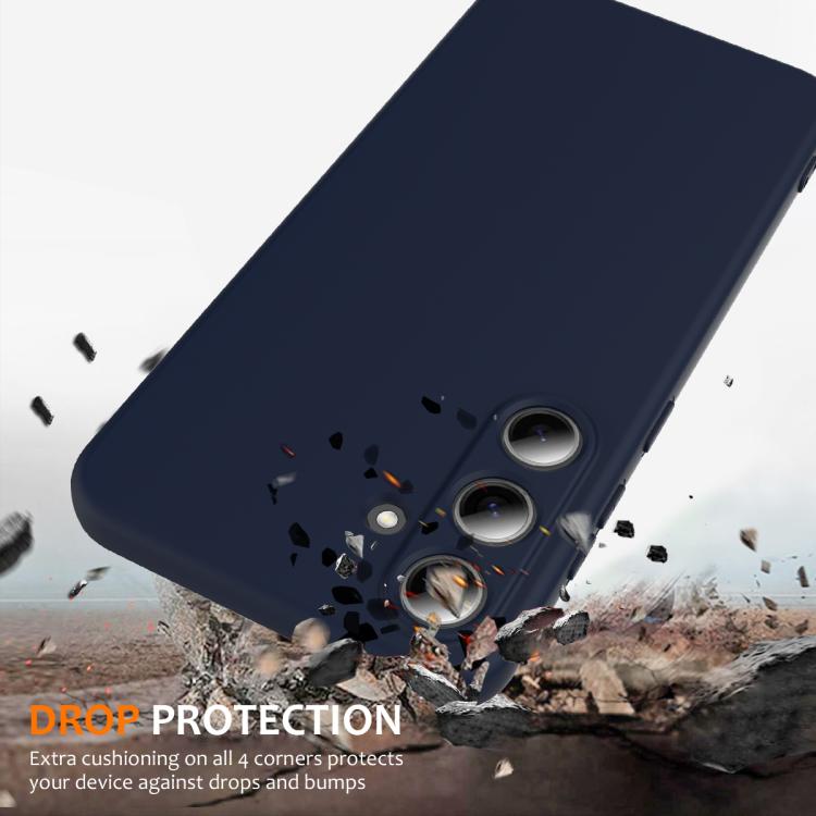For Samsung Galaxy S25 5G Shockproof Silicone Magsafe Phone Case(Navy Blue)