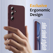 For Samsung Galaxy S25 5G Shockproof Silicone Magsafe Phone Case(Plum Color)
