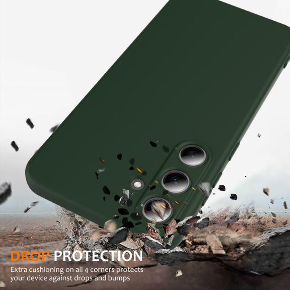 For Samsung Galaxy S25 5G Shockproof Silicone Magsafe Phone Case(Dark Green)