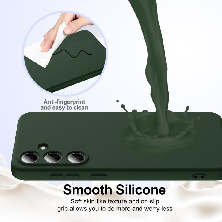 For Samsung Galaxy S25 5G Shockproof Silicone Magsafe Phone Case(Dark Green)