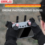 STARTRC Universal Drone Remote Control Photography Gloves Winter Warm Gloves, Size:L(Black)