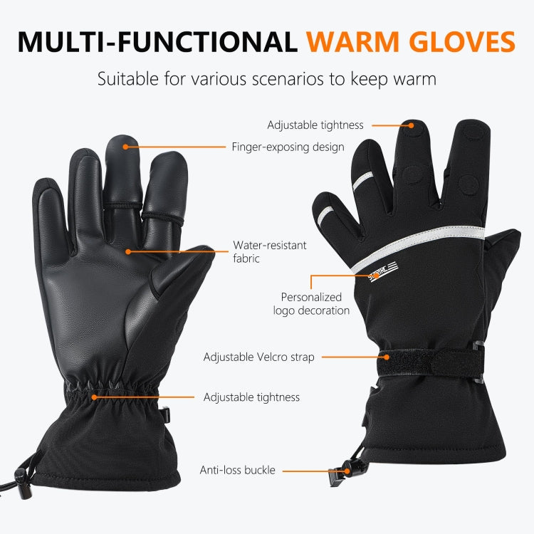 STARTRC Universal Drone Remote Control Photography Gloves Winter Warm Gloves, Size:XL(Black)