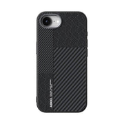 For iPhone 16e ABEEL 6D Micro Relief MagSafe Magnetic Phone Case(Carbon Fiber Black)