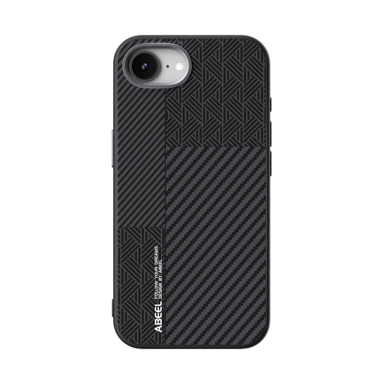 For iPhone 16e ABEEL 6D Micro Relief MagSafe Magnetic Phone Case(Carbon Fiber Black)