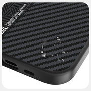 For iPhone 16e ABEEL 6D Micro Relief MagSafe Magnetic Phone Case(Carbon Fiber Black)