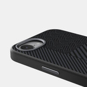 For iPhone 16e ABEEL 6D Micro Relief MagSafe Magnetic Phone Case(Carbon Fiber Black)