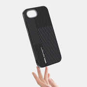 For iPhone 16e ABEEL 6D Micro Relief MagSafe Magnetic Phone Case(Carbon Fiber Black)