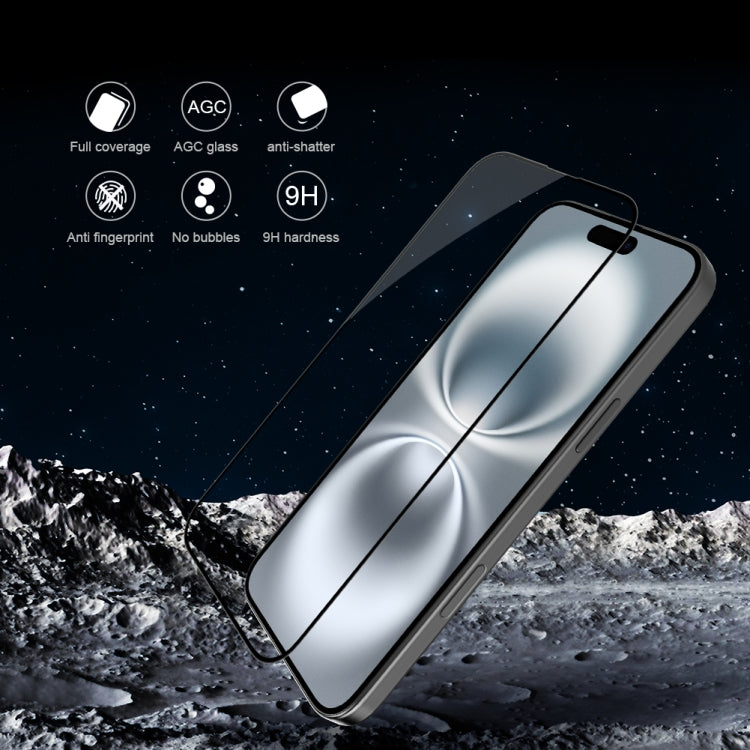 For iPhone 16 Plus NILLKIN 3D CP+MAX Anti-Explosion Full Coverage Tempered Glass Film